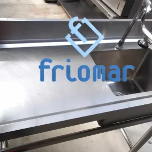 3698-MESA MURAL ACERO MM CON SENO Y GRIFO DUCHA OCASION (2) 400€