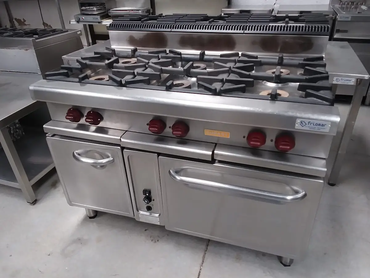 COCINA EURAST 6 FUEGOS + HORNO MEDIDAS 1200x750x830 MM "OCASION" 1.200€