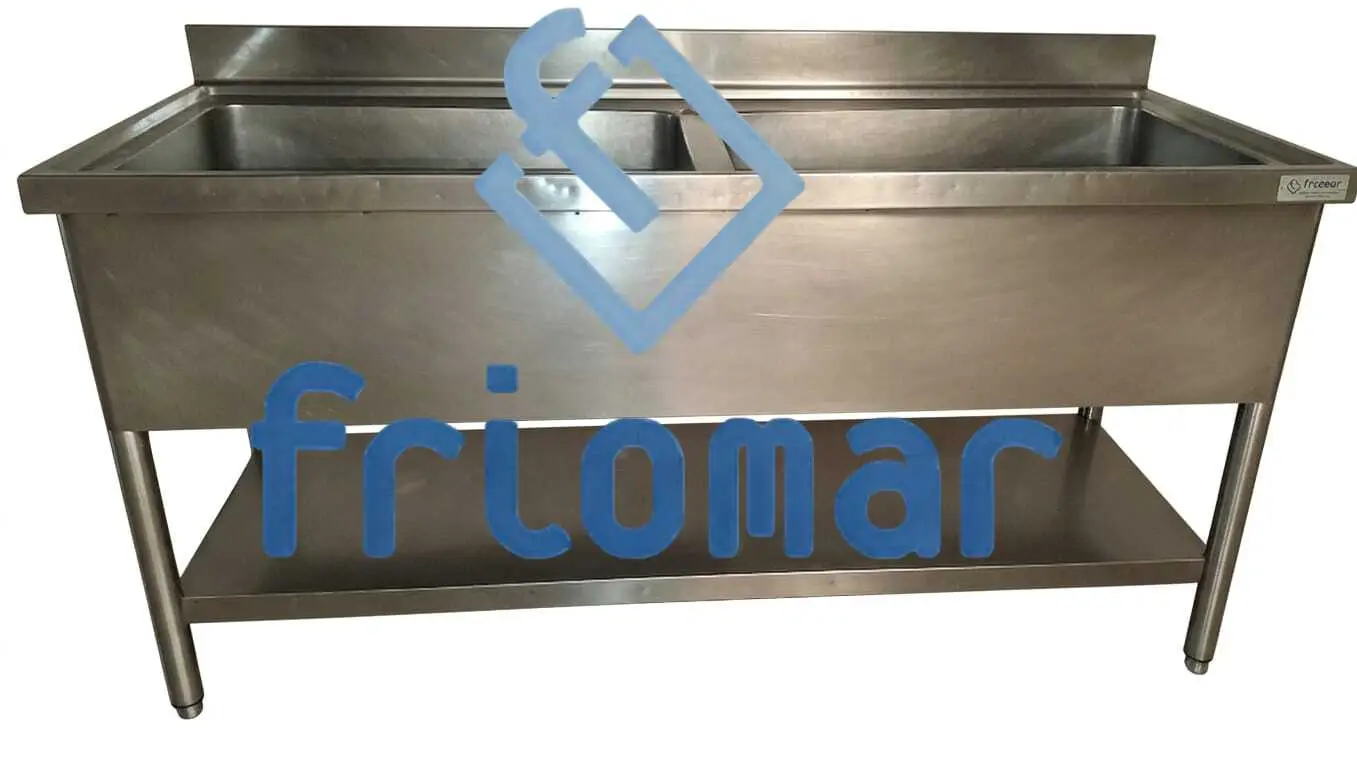 Fregadero 1800 x 700 x 890mm 2 Senos con Bastidor - Imagen 2