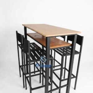 3962 JUEGO MESA+4 TABURETES ENCIMERA 1 mobiliario de hosteleria